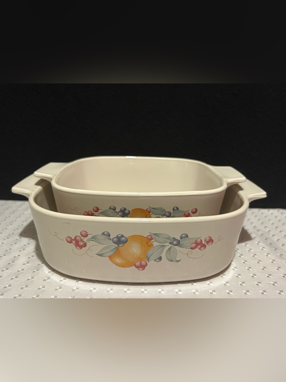 Set Of 2 Corning Ware Abundance Casserole Dishes In EUC